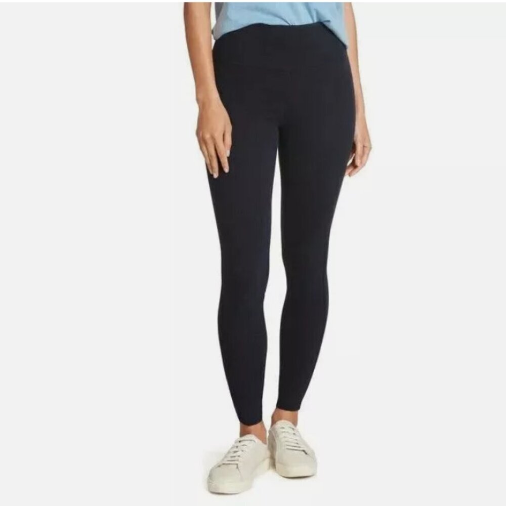 Max & Mia Womens High Waist French Terry Legging Navy Blue